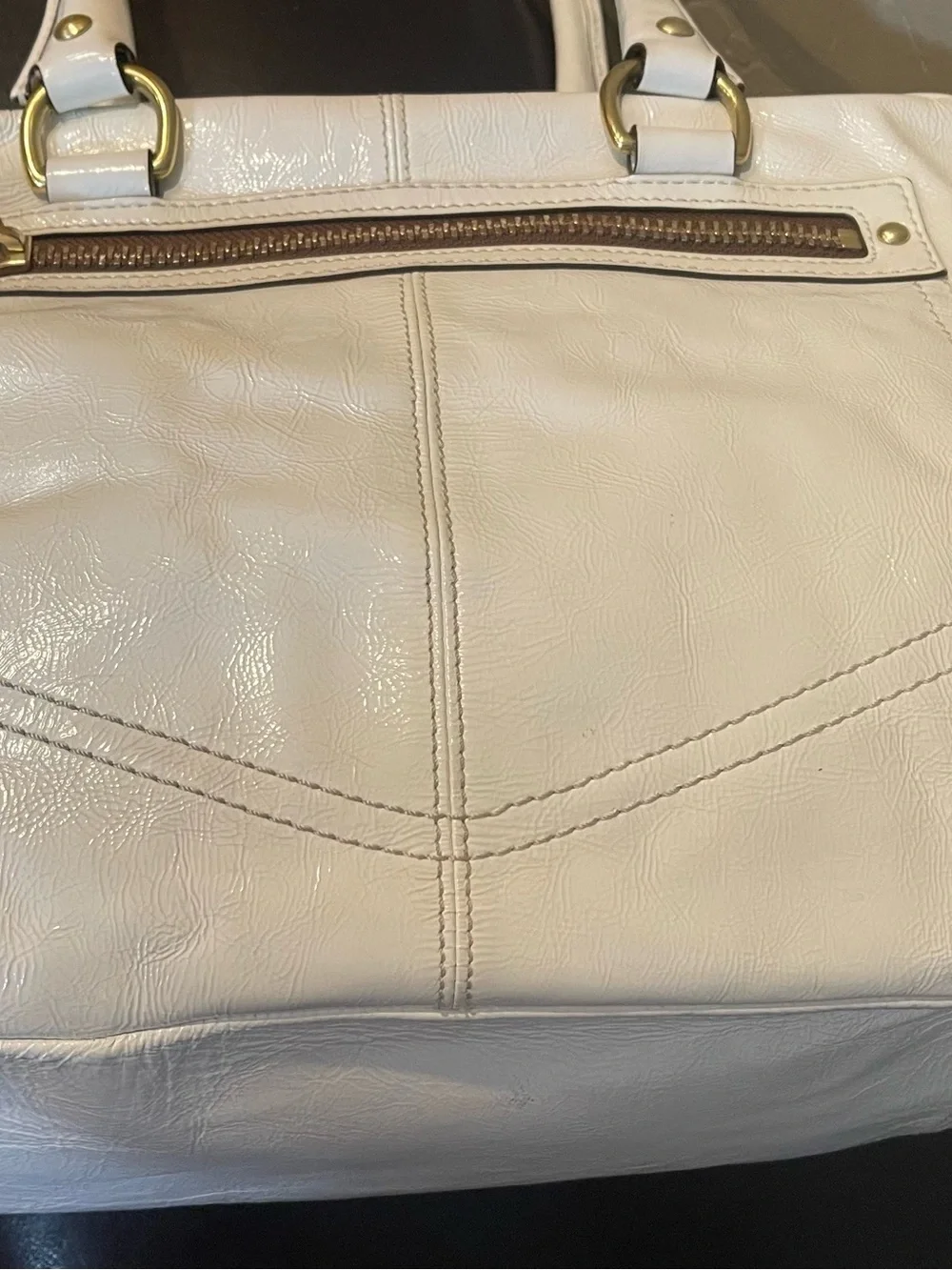 Coach Peyton limited edition Legacy White Satchel Gold Hardware turnlock y2k